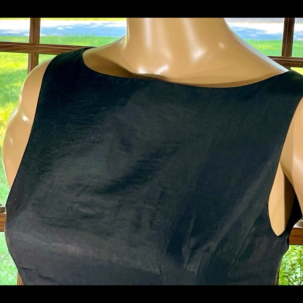 ▪️MICHEL KLEIN▪️Sleeveless Linen Fit & Flare LBD - Picture 3 of 5
